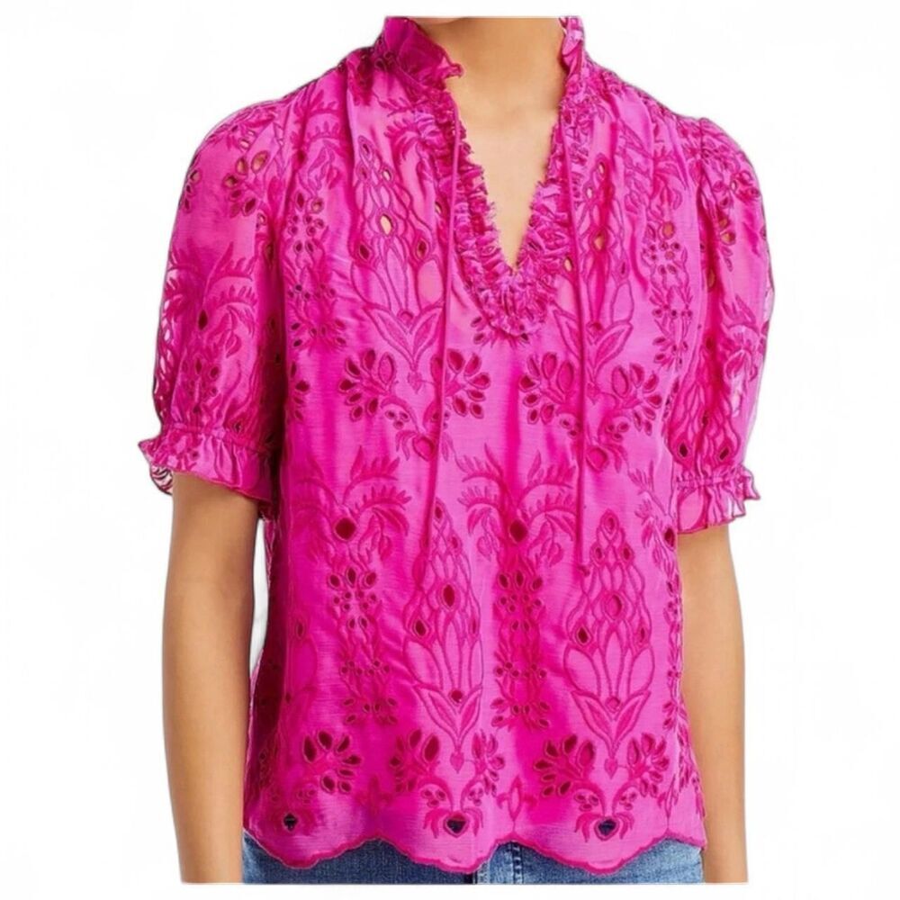 Generation Love - Lara Embroidered Hot Pink Top 2 Piece size XS | preppy boho